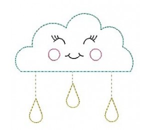 Stickdatei - Regenwolke Gesicht